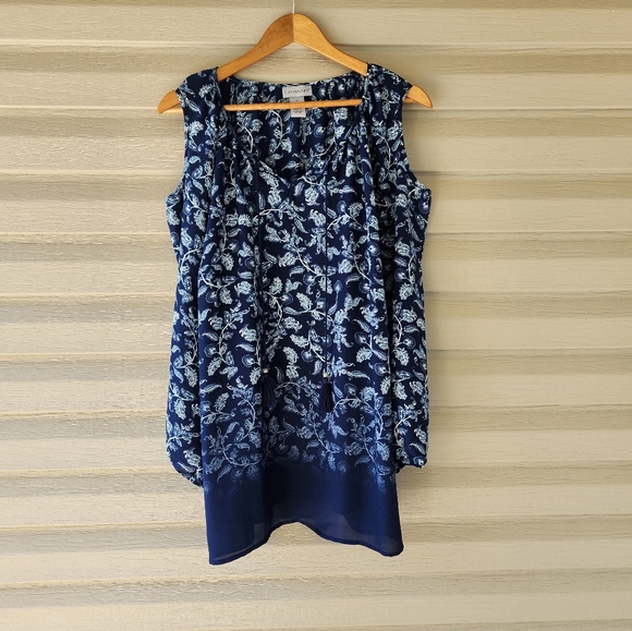 Catherines Tops - Catherines blue floral blouse